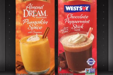 Almond Dream Pumpkin Spice Drink and Westsoy Chocolate Peppermint Stick Soymilk
