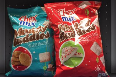 Chex Mix Snickerdoodle and Peppermint Bark Muddy Buddies