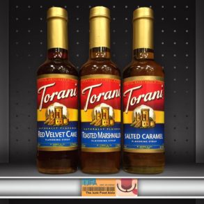 Torani Red Velvet Cake, Toasted Marshmallow, and Salted Caramel Flavoring Syrups