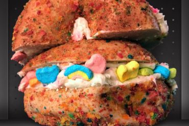 The Bagel Nook Fruity Pebble Bagel + Birthday Cake Cream Cheese