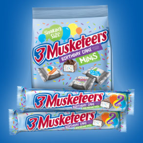 Coming Soon! Birthday Cake 3 Musketeers