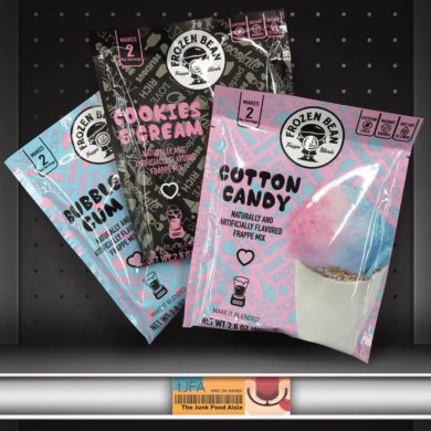 Frozen Bean Cotton Candy, Cookies & Cream, and Bubble Gum Frappe Mixes