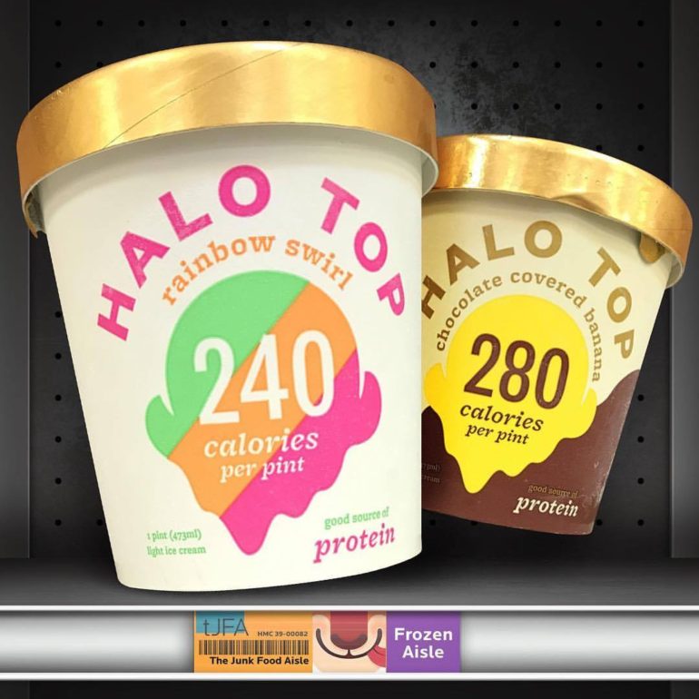 Halo Top Rainbow Swirl and Chocolate Covered Banana