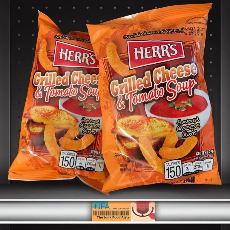 Herr’s Grilled Cheese & Tomato Soup Flavored Cheese Curls!