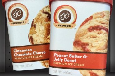 JC’s Scoops PB&J Donut and Cinnamon Chocolate Churro Ice Cream