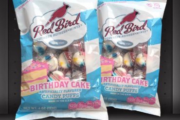 Red Bird Birthday Cake Candy Puffs