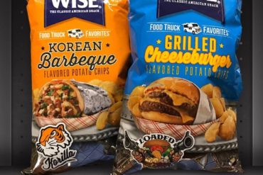 Wise Food Truck Favorites Korean Barbeque and Grilled Cheeseburger Potato Chips